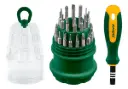 JDSS1J31- KIT DE DESTORNILLADORES DE PRECISION 31 EN 1- ACERO CR-V- MANGO SUAVE + 30 PUNTAS DE 4 X 28MM 7SL + 4 PH + 6 HEXAGONAL + 8 TORX+ U2.0+ Y3 + 5 ESTRELLAS 2.0 + PUNZON+ TRIANGULO 2.3