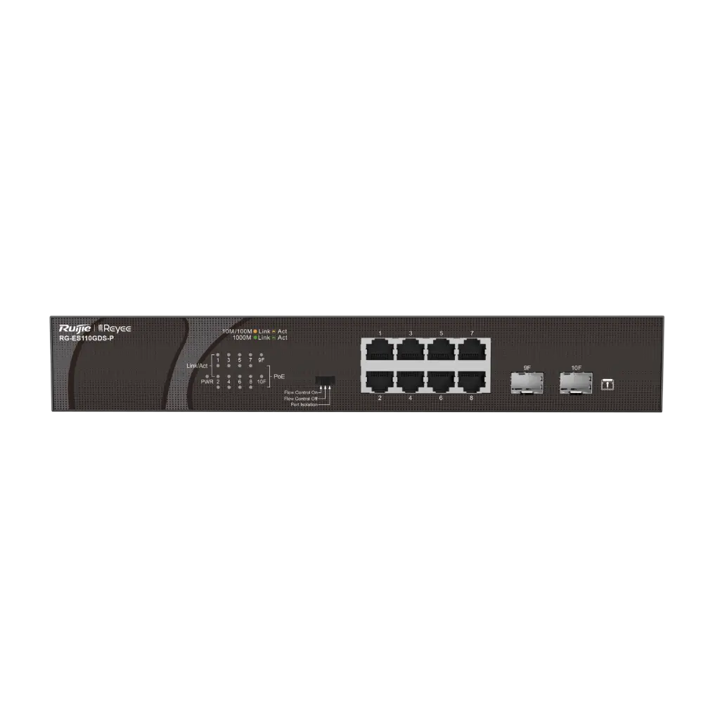 SWITCH DE ESCRITORIO 10/100 + UPLINK, NO ADM, POE 