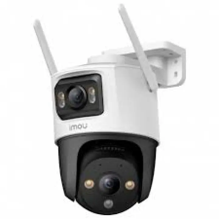 Domo WiFi 10Mp Full Color con lente dual, visión nocturna de 30m, CMOS 1/3", lente fijo 3,6 mm, H,265/H.264, audio bidireccional, campo de visión: 78°(H), 41°(V), 94°(P), Zoom 8x, IP66, sirena de 110 dB