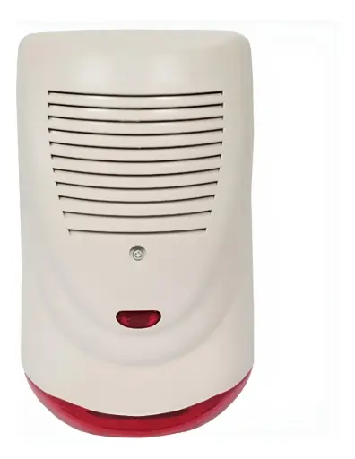 [SL-400P] Sirena Exterior con flash y LED, plástica Potencia 120DB Doble Tamper. Chapa de proteccion