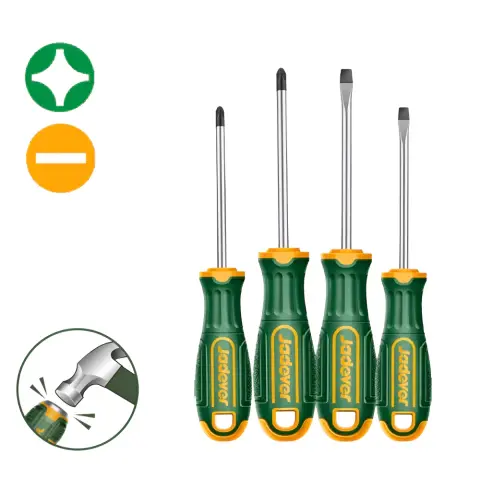 [JDSSA404] JDSSA404 - KIT DE DESTORNILLADORES-4PIEZAS- PLANOSL5.5 X 100MM + PLANO SL6.5 X 150MM + PHILLIPS H1 X 100MM + PHILLIPS PH2 X 150MM