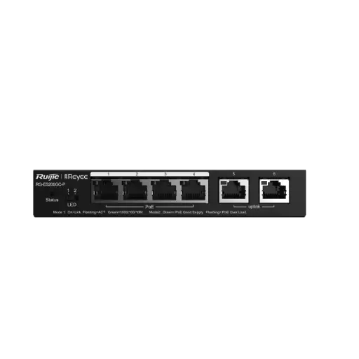 [RG-ES206GC-P] SWITCH DE ESCRITORIO 10/100/1000, ADM, POE 