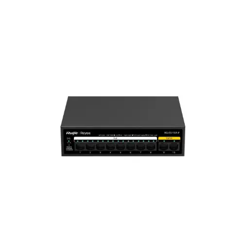 [RG-ES110F-P] SWITCH DE ESCRITORIO 10/100 + UPLINK, NO ADM, POE 